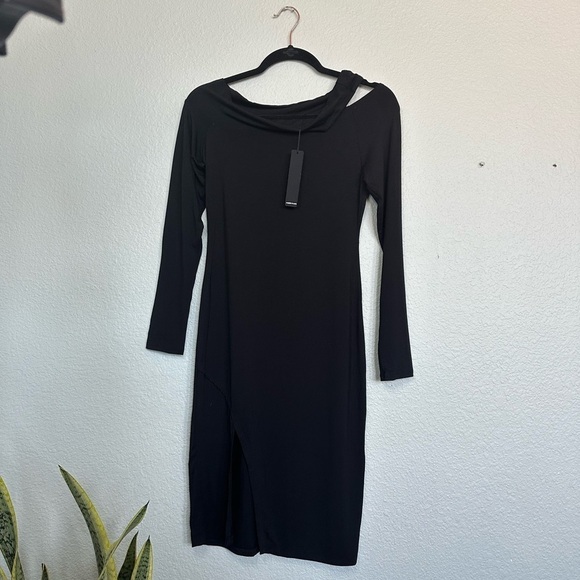 Revolve Krisa | Asymmetrical Cutout Midi Dress - Picture 3 of 11